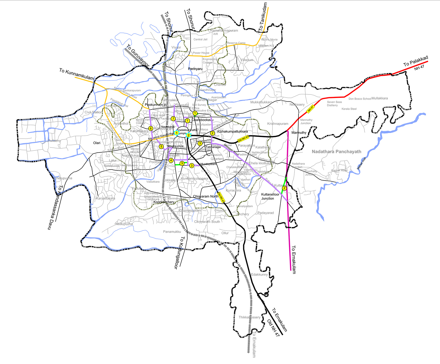 Thrissur Corporation Map