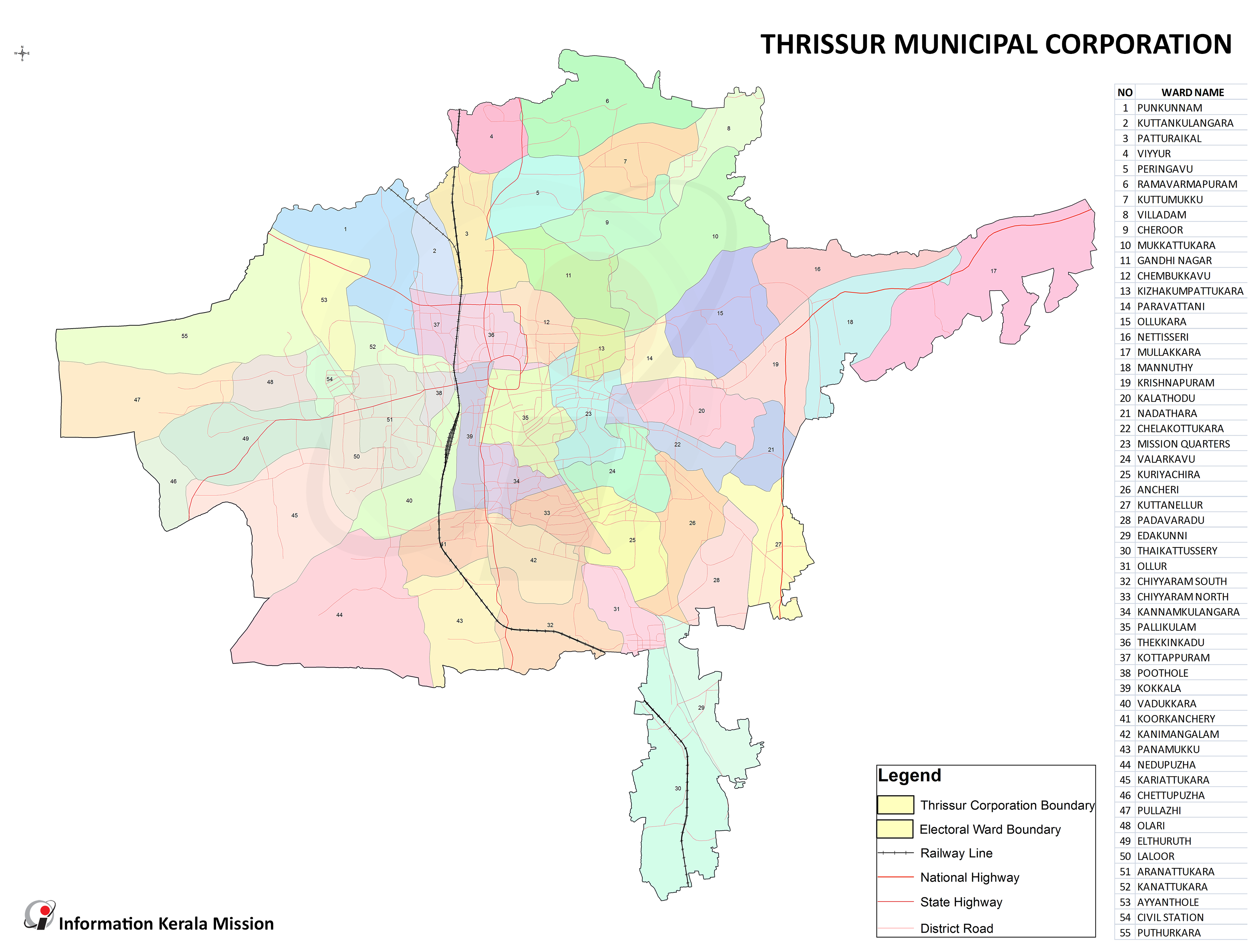 Thrissur Corporation Ward Map